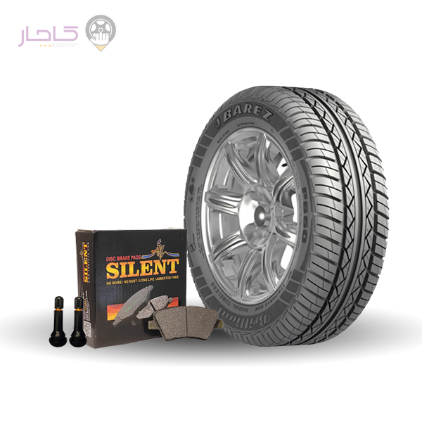 دو حلقه لاستیک 165/65R13 بارز BAREZ همراه پک ویژه والف و لنت ترمز پراید